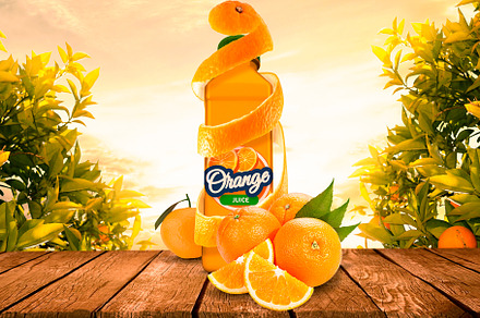 Bottle Juice Mockup Advertising
