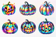 Halloween Pumpkin Iridescent Clipart, an Illustration by Dream Creation (Thumbnail 2 of 6)