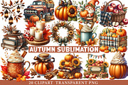 Watercolor Autumn Sublimation, an Illustration by cherrydesign (Thumbnail 1 of 3)