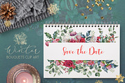 Watercolor floral Christmas pack, a Decorative Illustration by WonderWonder (Thumbnail 10 of 20)