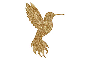 Floral Hummingbird Wall Art Elegant, a Background Graphic by LaseredNinja