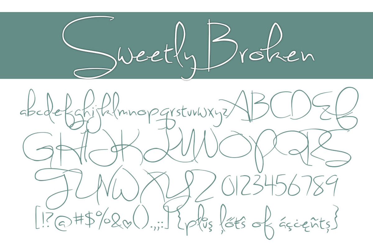 Sweetly Broken, a Script Font by Brittney Murphy Design (Photo 2 of 2)