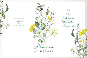 Wildflowers Summer Watercolors