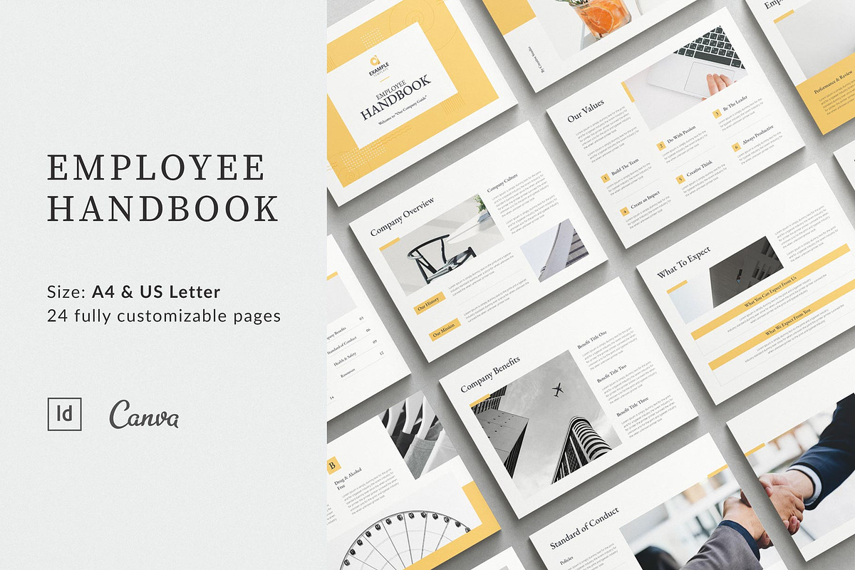 Employee Handbook CANVA Template, a Magazine Template by TemplatesForest (Photo 1 of 8)