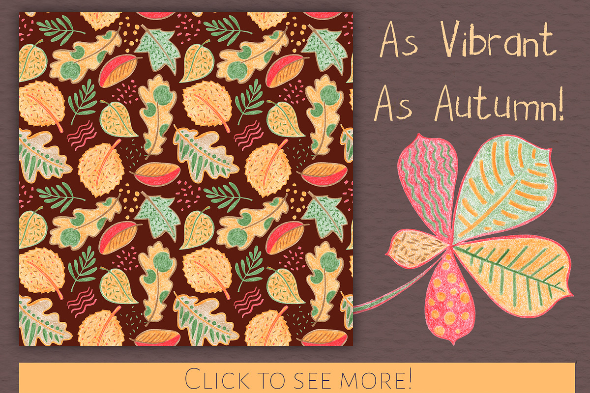 Autumn Leaves Seamless Patterns, a Pattern Graphic by RabbitAndPencil (Photo 4 of 6)