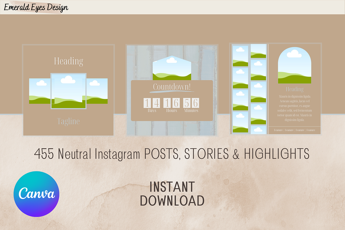 455 Canva Neutral Instagram Template, a Social Media Template by Emerald Eyes Design (Photo 10 of 13)