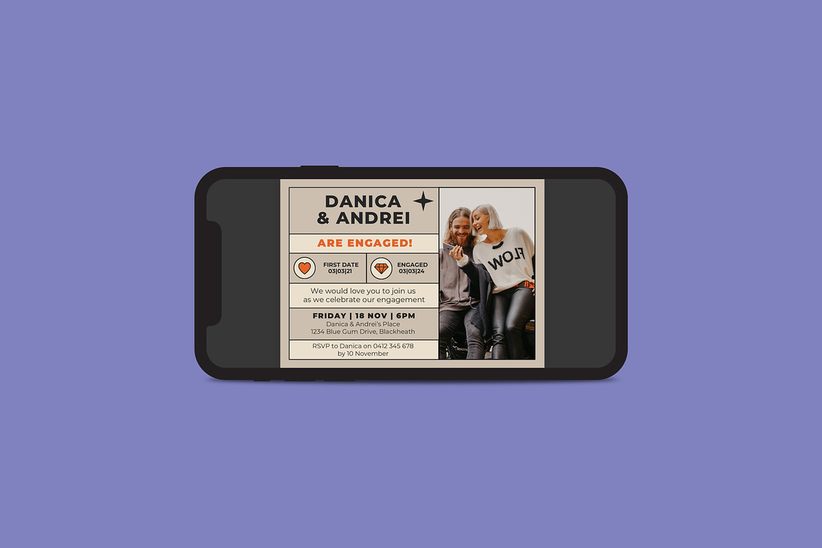 Danica Andrei Engagement Invitation, an Invitation Template by Mountain Folk Creative (Photo 9 of 12)