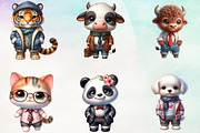 Watercolor Cute Animals Clipart, an Animal Illustration by Craft Nest (Thumbnail 2 of 4)