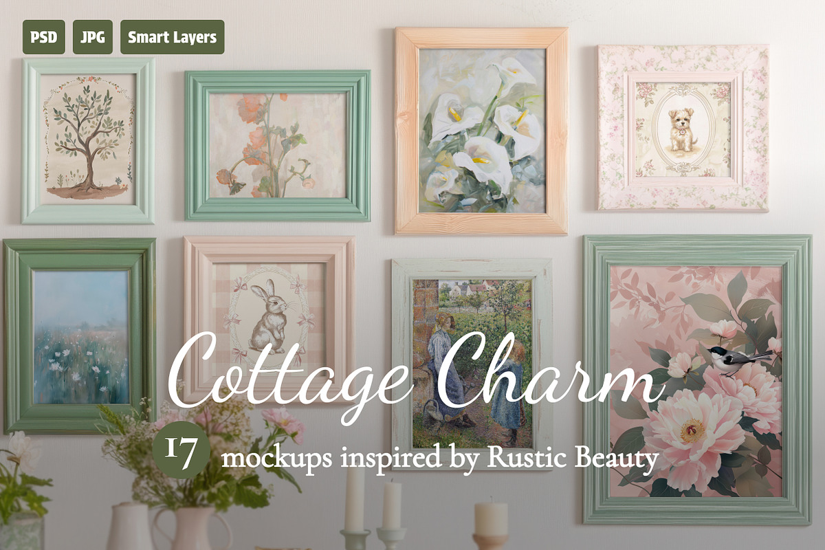 Cottage Charm Mockups, a Product Mockup by NikiArts (Photo 1 of 11)