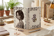 Vintage Portrait Notebook Covers PNG, a Decorative Illustration by Pink_bloom (Thumbnail 7 of 13)