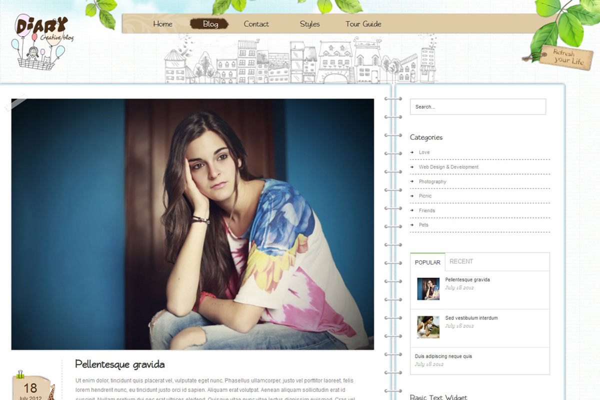 Diary - WordPress Theme, a WordPress Template by TemPlaza (Photo 4 of 4)