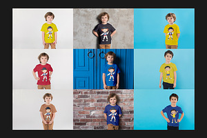 111 Kids T-Shirt Mock-Up Set