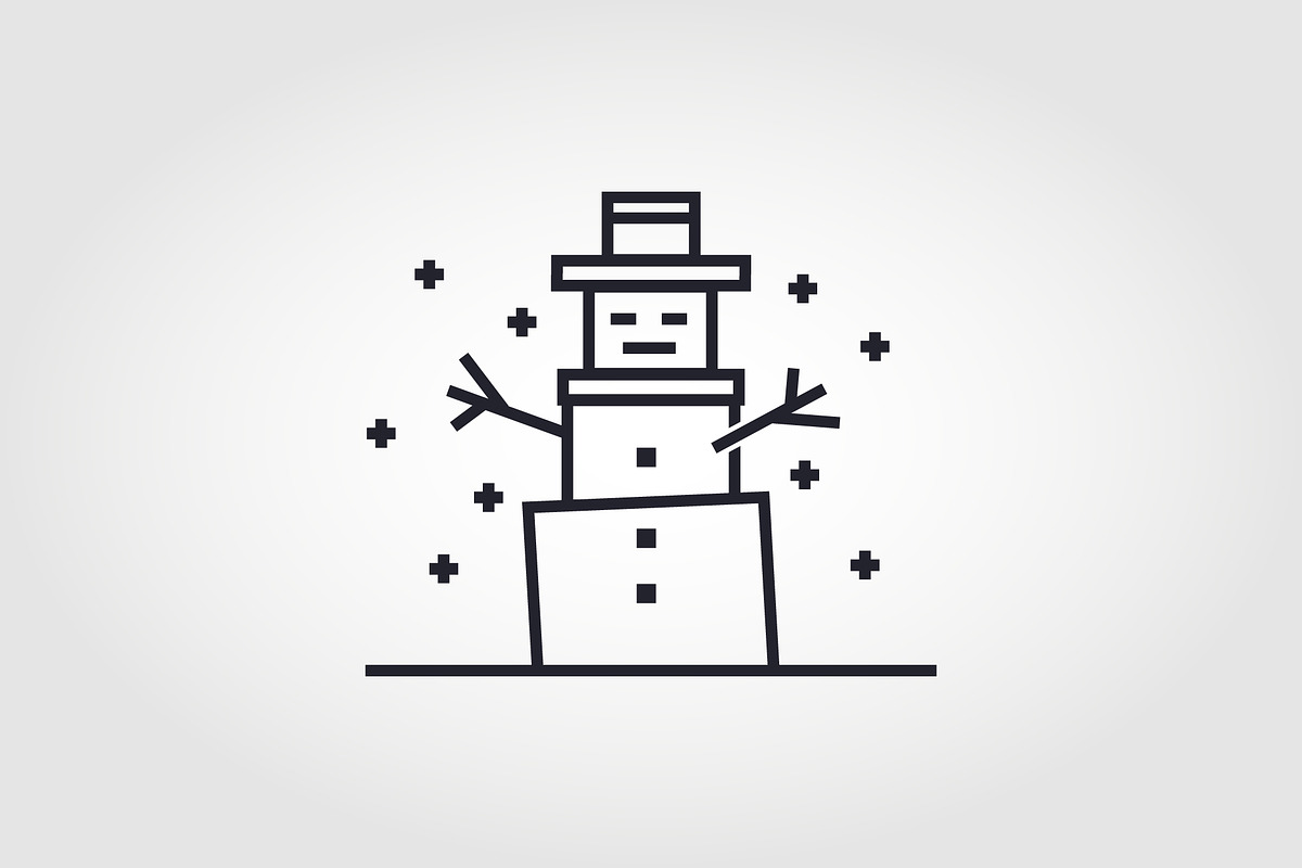 box shaped snowman icon logo, a Branding & Logo Template by PrastHF