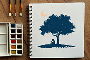 15 Boy Reading Book Under Tree, an Illustration by jongcreative (Thumbnail 2 of 4)