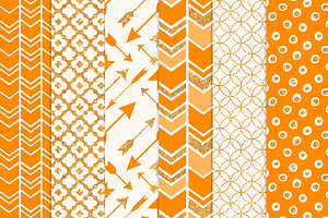 Tangerine Glitter Boho Patterns