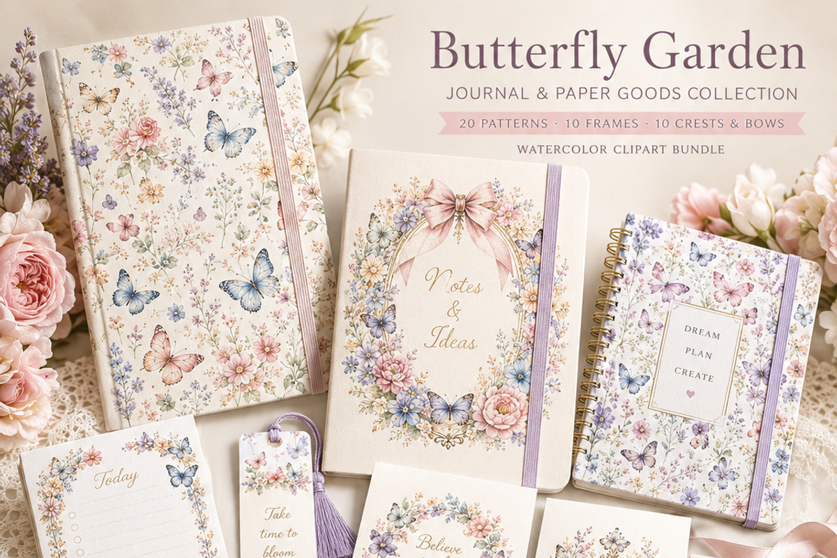 Watercolor Butterfly Clipart, an Object Illustration by HeavensStar (Photo 2 of 7)