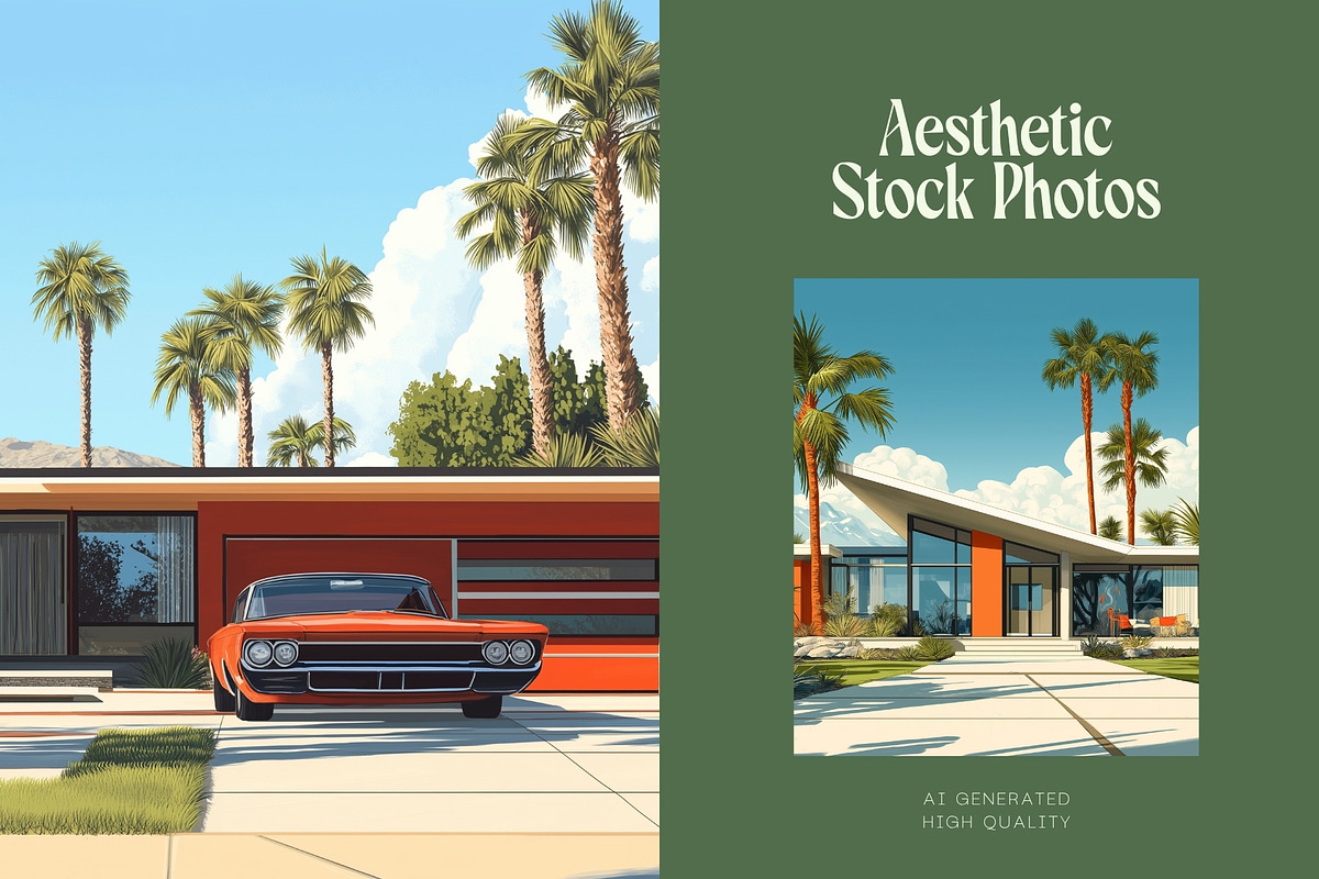 60 Mid Century House Illustrations, a Decorative Illustration by Incomelion (Photo 12 of 13)