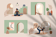 Relax & meditation. Vector woman set, a Person Illustration by bioraven (Thumbnail 11 of 12)