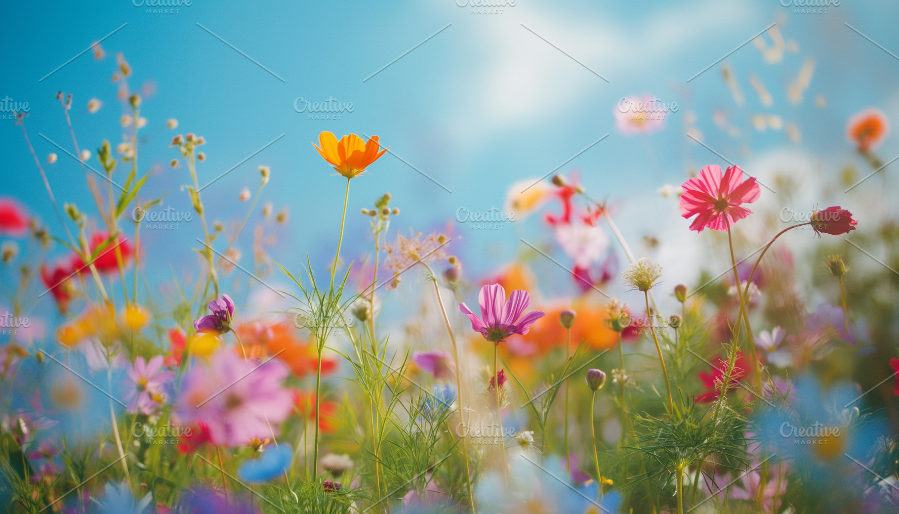 Summer flowers on a meadow in sun, a Nature Photo by MistyDay