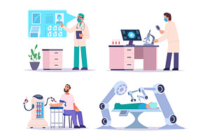Smart medicine. Computer intelligent, a Healthcare Illustration by Onyx