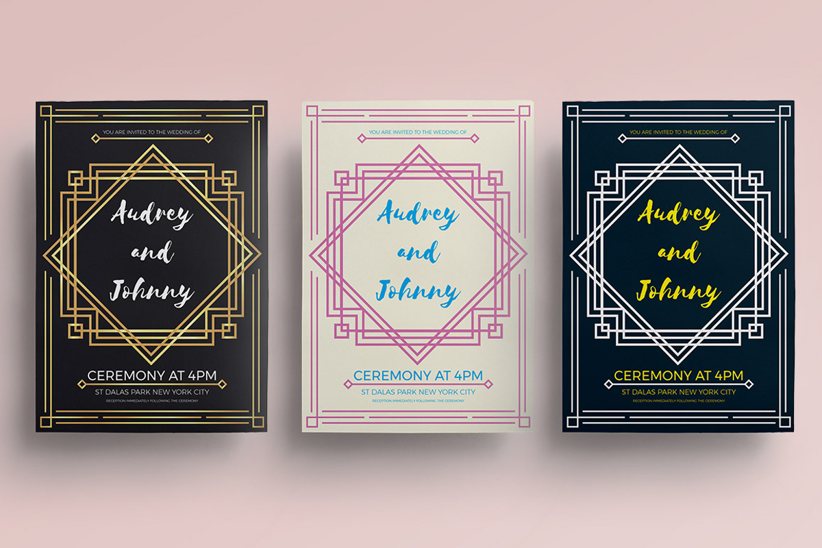 Art Deco Wedding Invitations, an Invitation Template by Millusti (Photo 1 of 4)