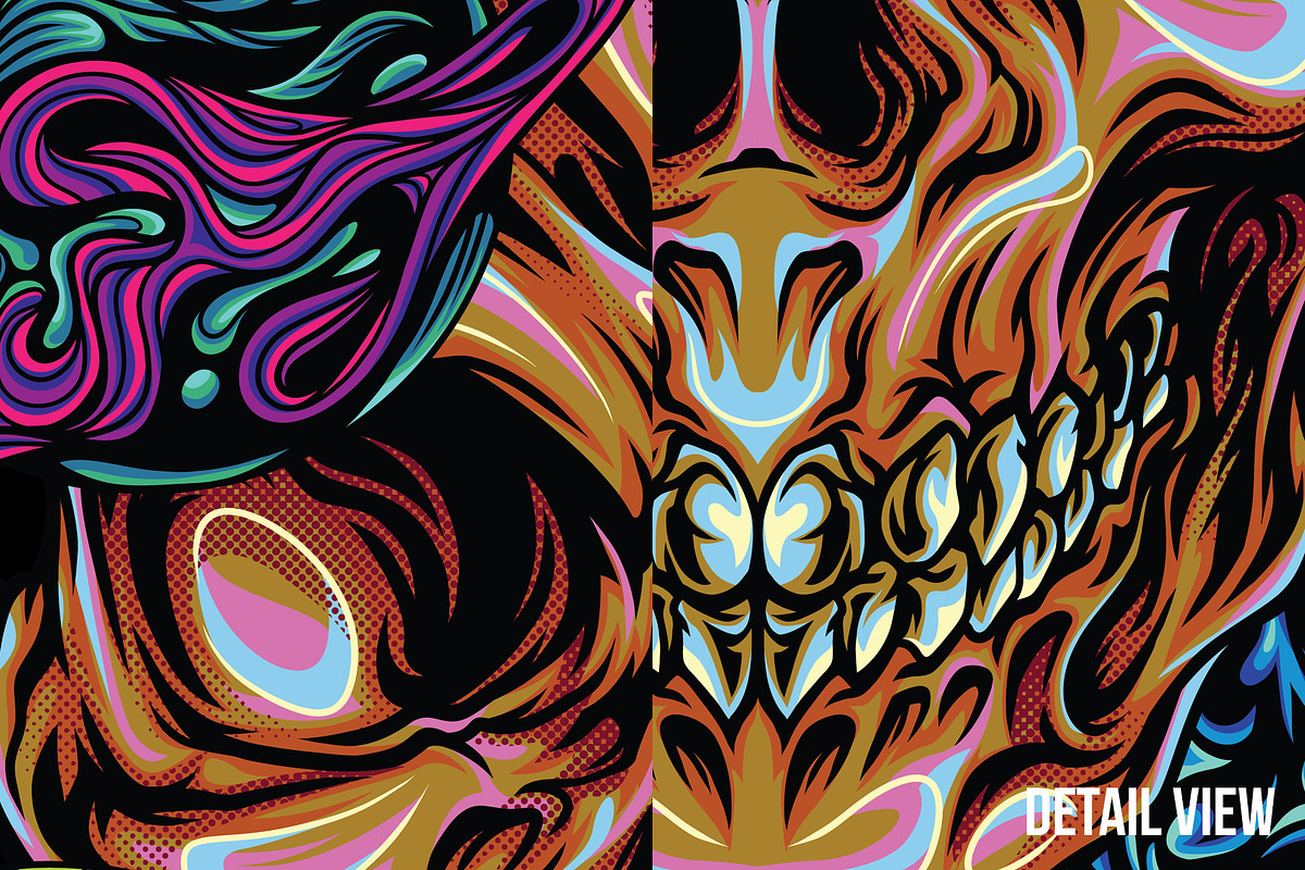 Skullwave Part 2 T-Shirt Design, an Illustration by badsyxn (Photo 2 of 4)