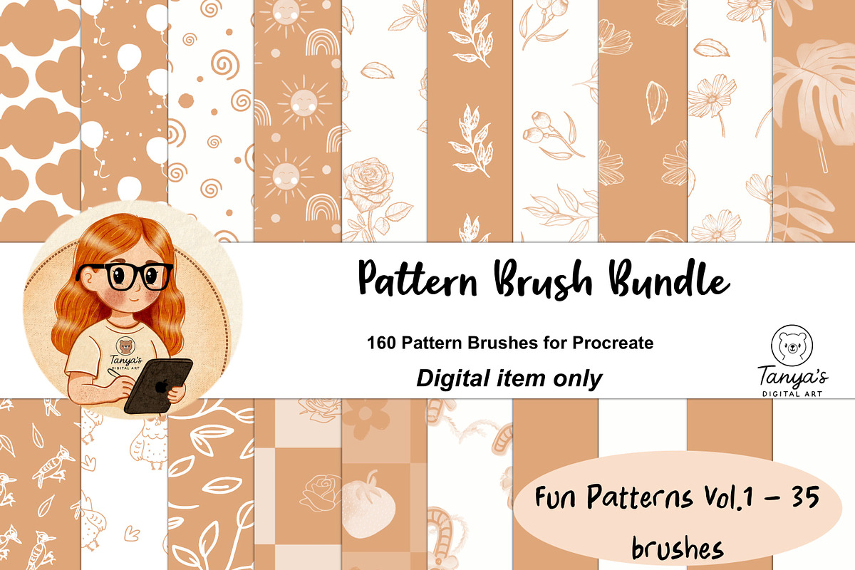 Fun Patterns Bundle for Procreate, a Brush Add-On by Tanya’s Digital Art (Photo 3 of 10)