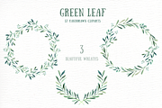 Green Leaf Watercolor clipart, an Illustration by everysunsun (Thumbnail 2 of 4)
