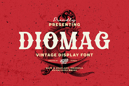 Diomag - Vintage Display Font, a Serif Font by Fype Co.