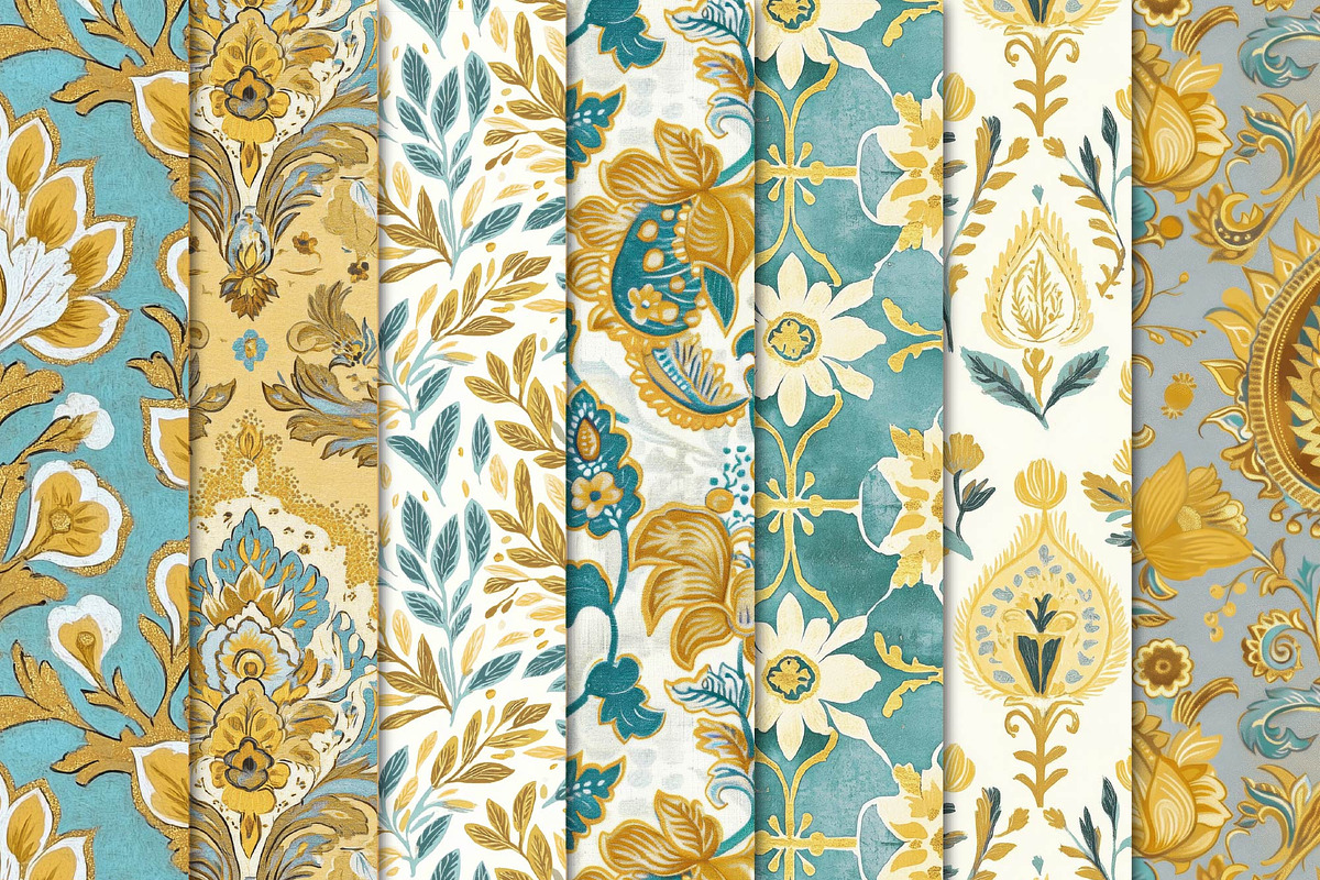 Vintage Indian Block Print Papers, a Texture Graphic by Maishop (Photo 2 of 3)