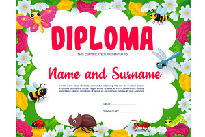 Kids Diploma, Cartoon Insects