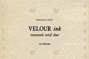 Velour Ink Textured Serif Duo, a Serif Font by Mneme (Thumbnail 1 of 9)