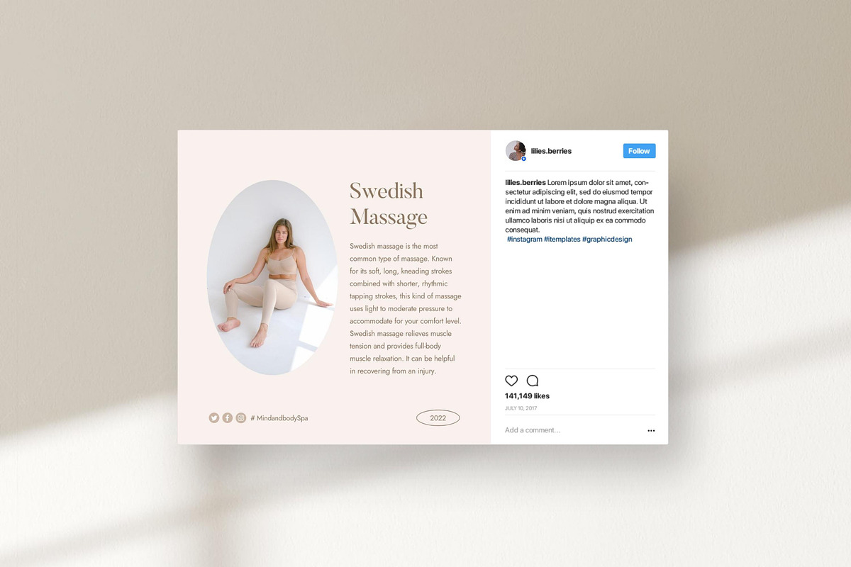 Canva Massage Therapist templates, a Social Media Template by LiliesandBerries (Photo 19 of 21)