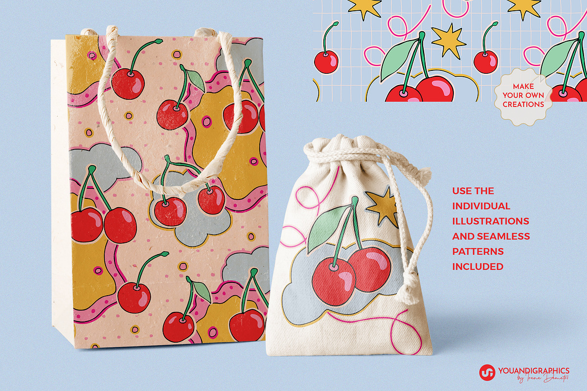 Strawberries & Cherries Graphics Set, a Graphic by Youandigraphics (Photo 6 of 15)