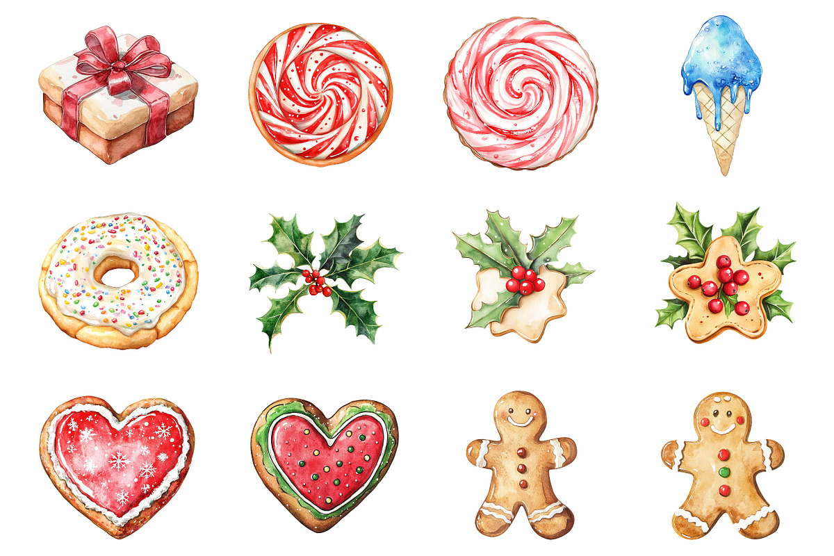 Watercolor Christmas Cookies, an Illustration by Design Market (Photo 2 of 3)
