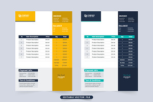 Invoice Template Vector With Billing