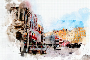 Watercolor Style - Antwerpen2