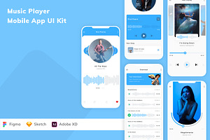 Music Player Mobile App UI Kit, an UI Kit Template by Betush