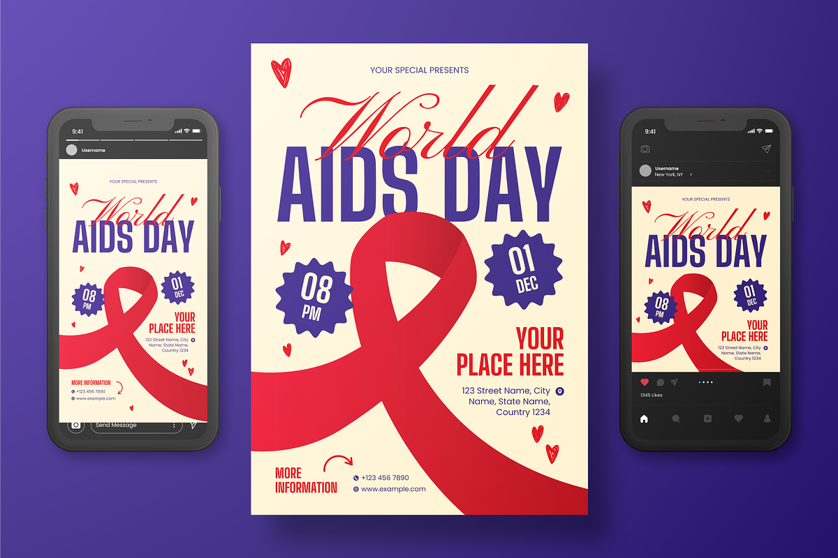 World AIDS Day Flyer Set, a Flyer Template by Annora Studio (Photo 3 of 6)