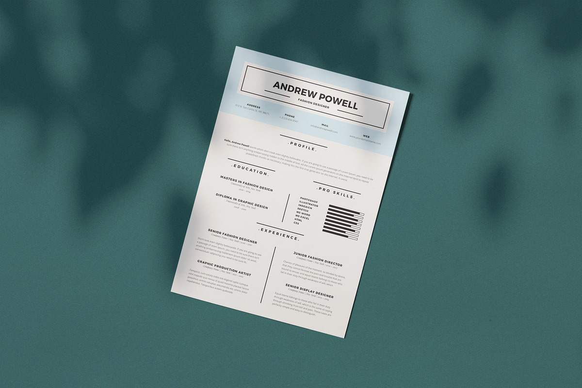 Clean Resume with Business Card, a Resume Template by AyshaCanvas (Photo 4 of 7)