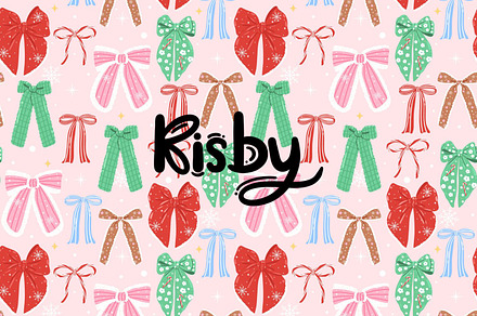 Christmas Coquette Bows Seamless, a Pattern Graphic by KisbyArt