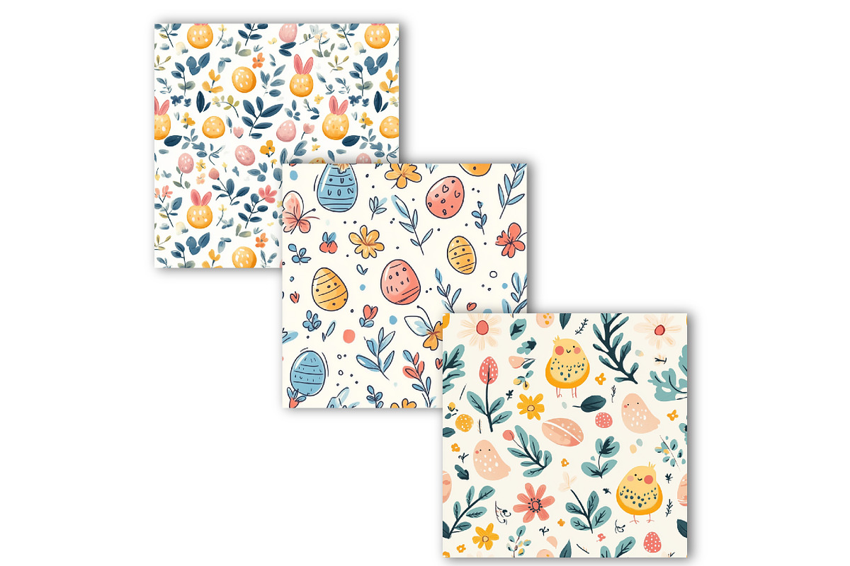 Easter Cute Doodles Pattern, an Illustration by SinaCreation (Photo 4 of 5)