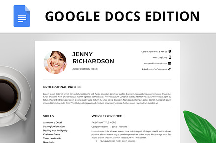 Resume Template, CV, Google Docs