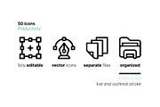 50 Productivity Micro Icons, an Outline Icon by Side Project (Thumbnail 3 of 5)