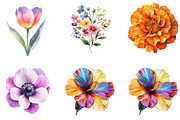 Watercolor Spring Flowers Clipart, an Illustration by Designking (Thumbnail 4 of 5)