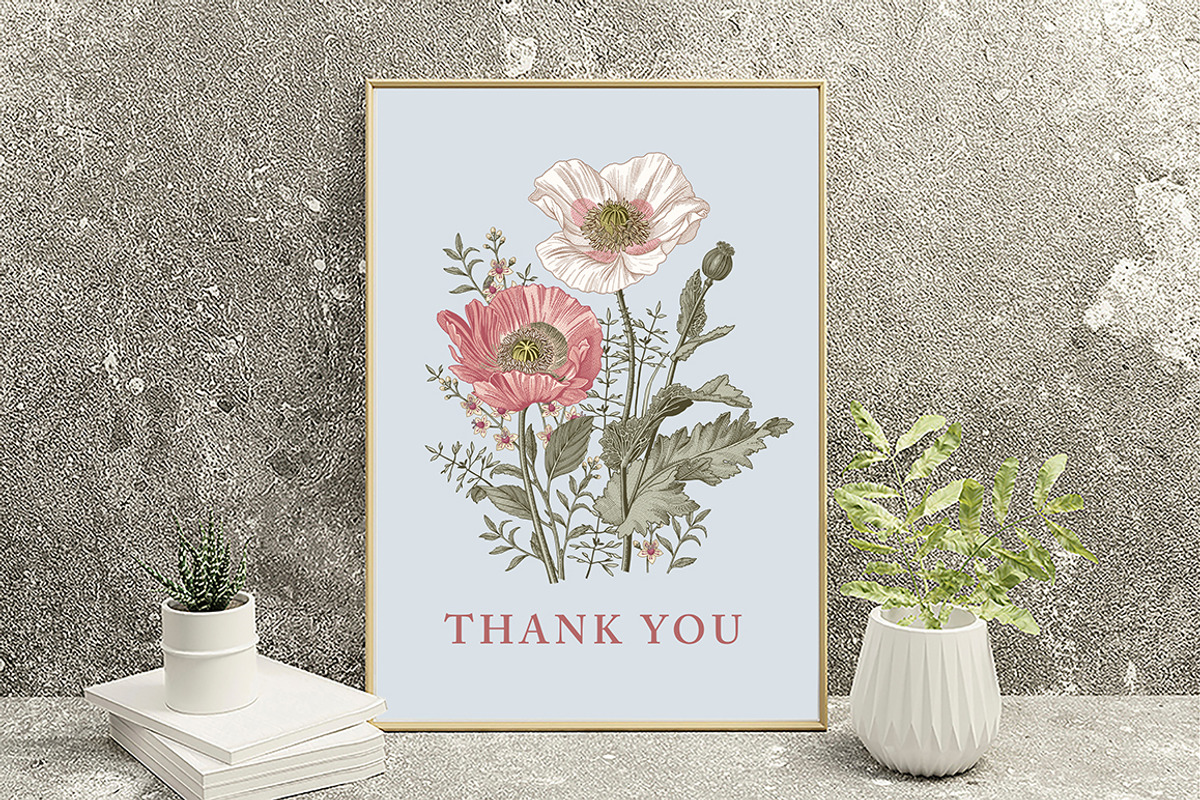 Wedding Card Poppy Poppies Seamless, an Object Graphic by Vintage (Photo 8 of 13)