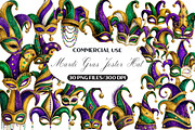 Watercolor Mardi Gras Jester Hat, an Illustration by Black Bird Studio (Thumbnail 1 of 6)