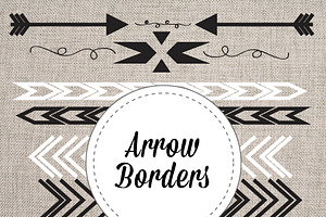 Arrow Borders Black & White Vector