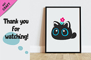 Set of Black Cats 02. T-Shirt, PNG., an Animal Illustration by KENO Mascots (Thumbnail 4 of 4)
