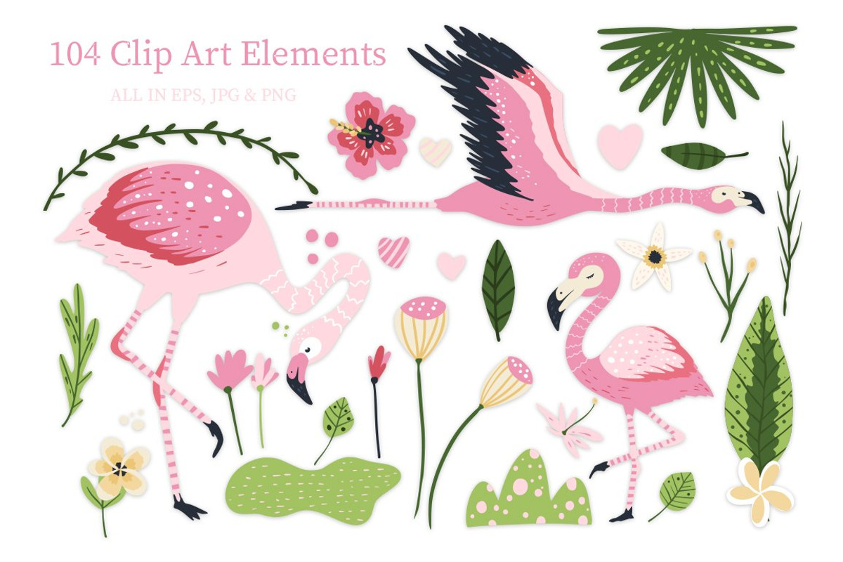 Flamingo Gardens illustration bundle, an Animal Illustration by Red Ink (Photo 7 of 12)